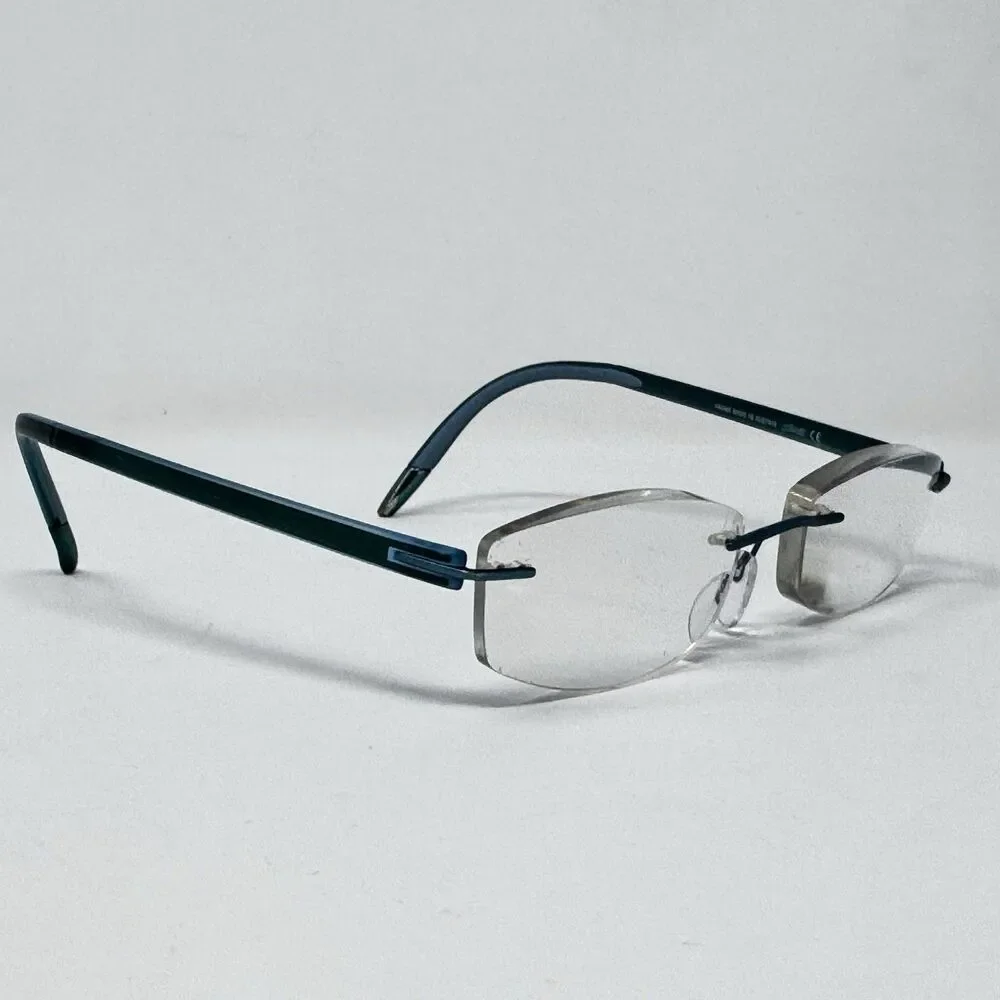 Silhouette 5379 40 6056 Teal Rimless Eyeglass Frames 17-135 Made in Austria
